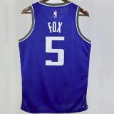 Kings FOX #5 Blue City Edition NBA Jerseys 24-25