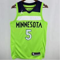 Timberwolves EDWARDS #5 Fluorescent Green NBA Jerseys 24-25