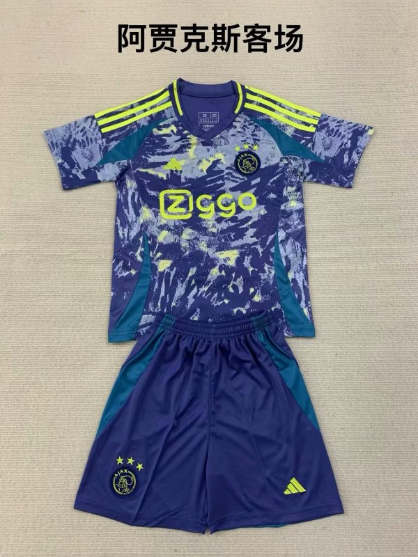 AJAX away kids 1:1 Quality Soccer Jersey   24-25