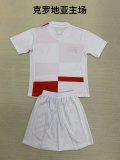 Croatia Home  Kids 1:1 Quality Soccer Jersey   24-25