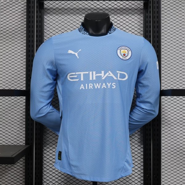 Manchester City Home Long sleeve Player   1:1 Quality Soccer Jersey   24-25