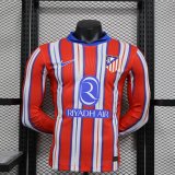 Atletico Madrid  home Long Sleeve  Player  1:1 Quality Soccer Jersey   24-25