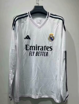 Real Madrid  Home Long Sleeve  Fans  1:1 Quality Soccer Jersey    24-25