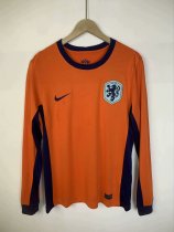 Netherlands home Long sleeves  fans 1:1 Quality Soccer Jersey  24-25