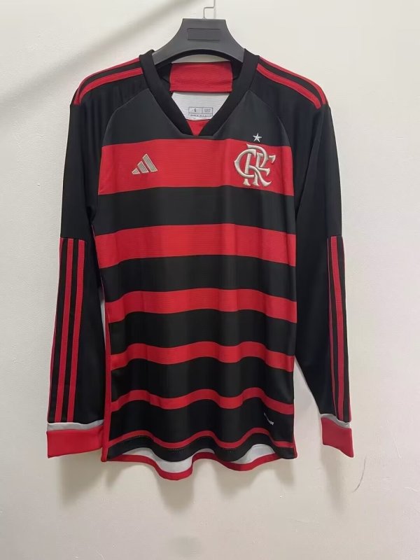 Flamengo home Long sleeves  Fans 1:1 Quality Soccer Jersey    24-25