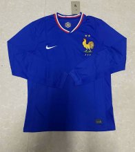 France Home Long Sleeve  Fans  1:1 Quality Soccer Jersey   24-25