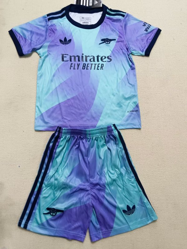 Arsenal third away  Kids 1:1 Quality Soccer Jersey  24-25