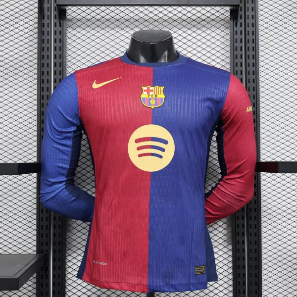 Barcelona home Long Sleeve Player  1:1 Quality Soccer Jersey   24-25