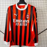 AC Milan home Long sleeves fans 1:1 Quality Soccer Jersey  24-25