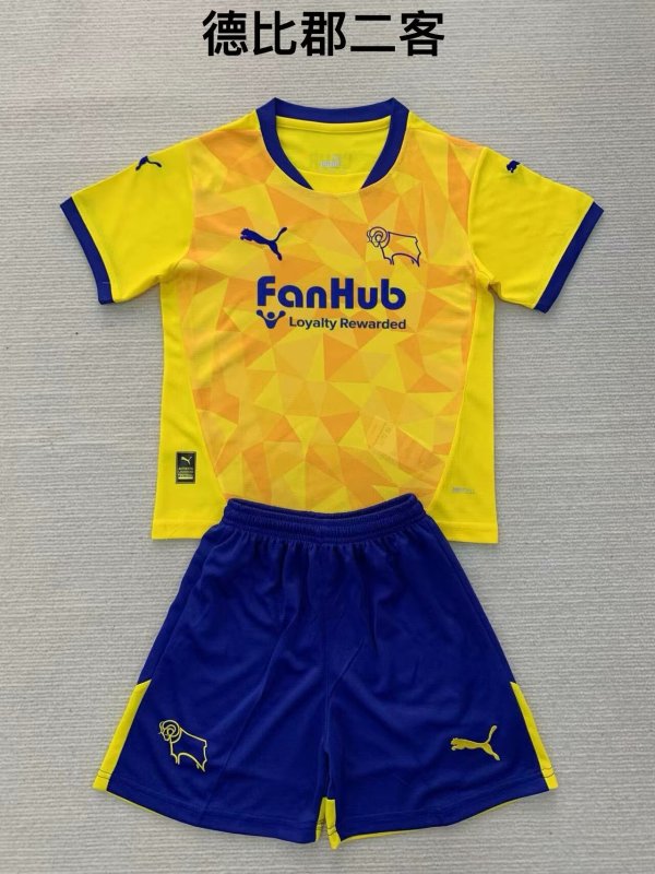 Derby County third away  kids  1:1 Quality Soccer Jersey   24-25