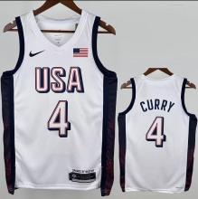 CURRY # 4 White  NBA Jerseys 2024