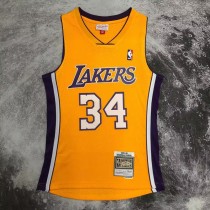 Lakers O`NEAL # 34 Yellow NBA Jerseys 24-25