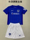 Portsmouth home  kids  1:1 Quality Soccer Jersey   24-25