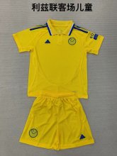 Leeds United away kids 1:1 Quality Soccer Jersey  24-25