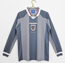 Retro England long  Away   1:1 Quality Soccer Jersey  1996