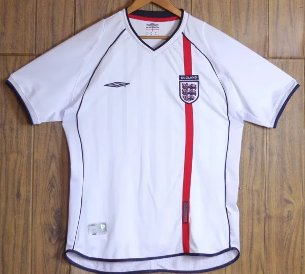 Retro England Home   1:1 Quality Soccer Jersey  2002