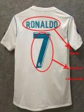 Retro Real Madrid long  Home Player  1:1 Quality Soccer Jersey  2017-2018
