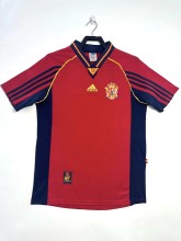 Retro Spain Home Red  1:1 Quality Soccer Jersey  1998