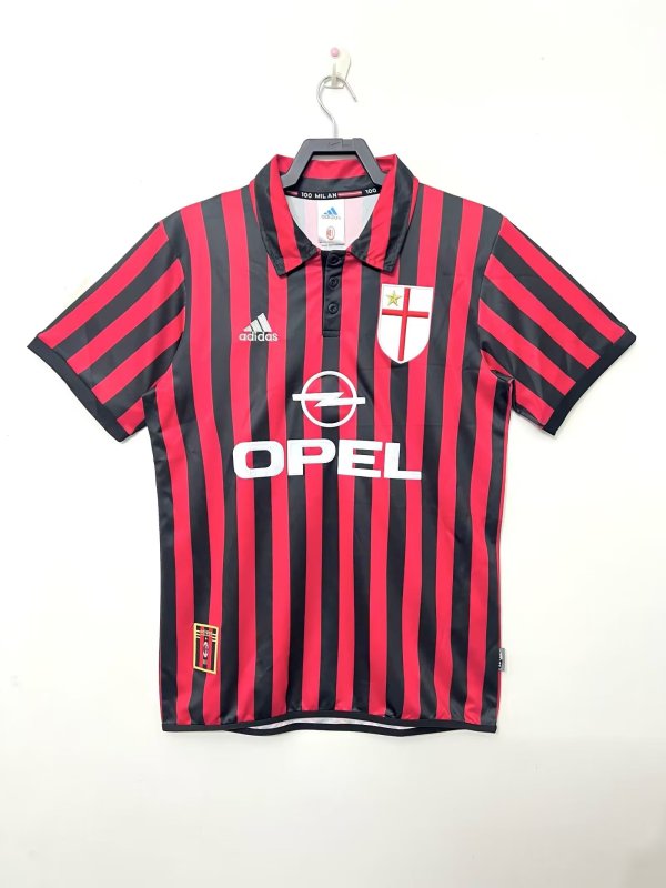 Retro AC Milan Home 1:1 Quality Soccer Jersey  1999-2000