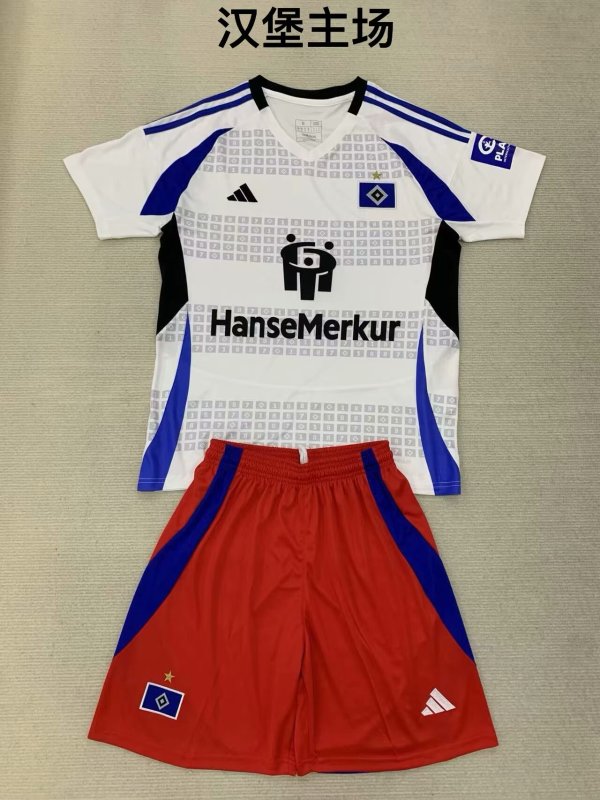 Hamburger SV  home  kids 1:1 Quality Soccer Jersey   24-25