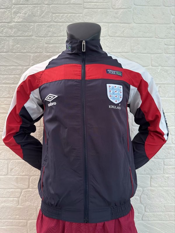 Retro England black  Jacket  Tracksuit  1:1 Quality Soccer Jersey  1998