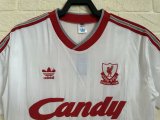 Retro Liverpool away white  1:1 Quality Soccer Jersey  1988-1989