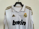Retro Real Madrid Home Long Sleeve 1:1 Quality Soccer Jersey   2011-2012
