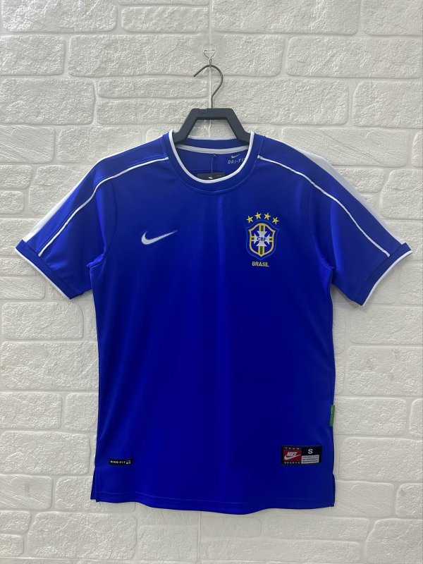 Retro Brazil Away  1:1 Quality Soccer Jersey  1998