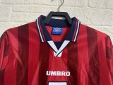 Retro England long  Away 1:1 Quality Soccer Jersey   1998