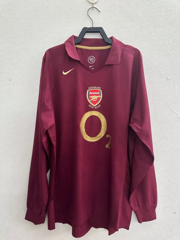 Retro Arsenal  Long  Home 1:1 Quality Soccer Jersey 2005-2006