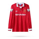 Retro  Manchester United Home long  have patch  1:1 Quality Soccer Jersey  1992-94