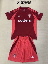 River Plate Away  kids 1:1 Quality Soccer Jersey   24-25