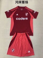 River Plate Away  kids 1:1 Quality Soccer Jersey   24-25