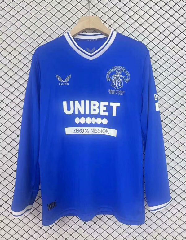 Rangers 125th anniversary Long sleeves Fans  1:1 Quality Soccer Jersey   24-25