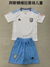 Aston Villa away kids   1:1 Quality Soccer Jersey   24-25