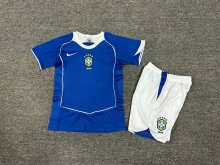 Retro  Brazil away Kids   1:1 Quality Soccer Jersey  2004