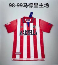 Retro Atletico Madrid Home 1:1 Quality Soccer Jersey  1998-1999
