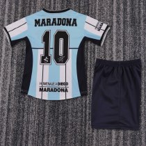 Retro Argentina Maradona Commemorative home Kids 1:1 Quality Soccer Jersey  2000