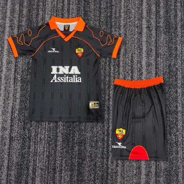 Retro Roma  away  Kids 1:1 Quality Soccer Jersey  1999-2000