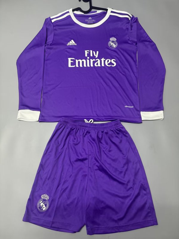 Retro Real Madrid long  away Kids  2016-2017