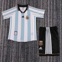 Retro Argentina home Kids 1:1 Quality Soccer Jersey  1998
