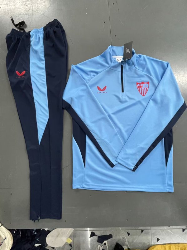 Sevilla  Training Tracksuit  blue 1:1 Quality Soccer Jersey   24 -25