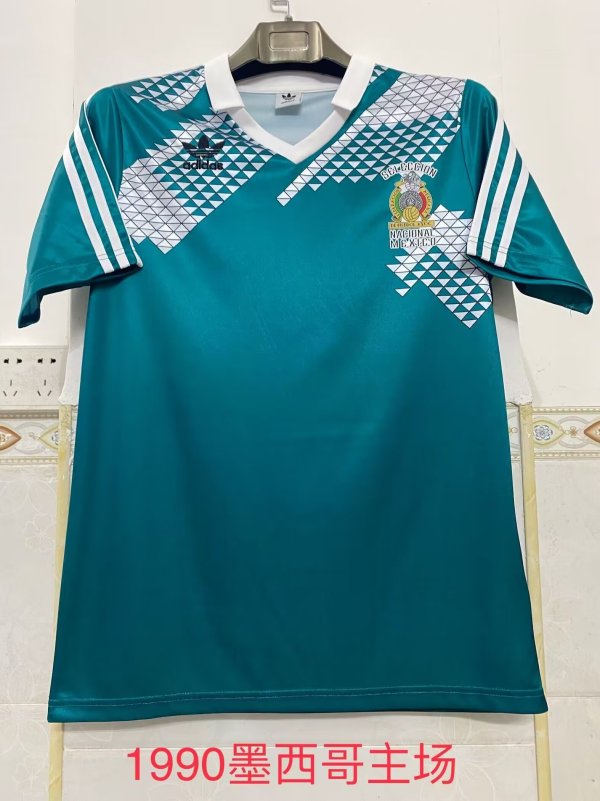 Retro Mexico home green 1:1 Quality Soccer Jersey   1990