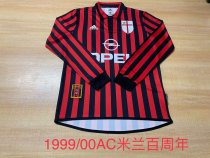 Retro AC Milan Home long  1:1 Quality Soccer Jersey  1999-2000