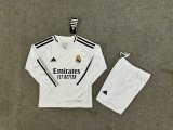 Real Madrid home Long sleeves kids  1:1 Quality Soccer Jersey  24-25