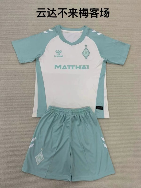 SV Werder Bremen away kids  1:1 Quality Soccer Jersey   24-25