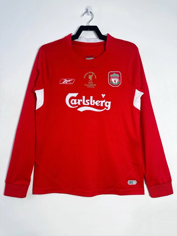 Retro Liverpool long  Home   1:1 Quality Soccer Jersey  2004-2005
