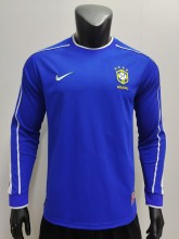 Retro Brazil Away long   1:1 Quality Soccer Jersey  1998
