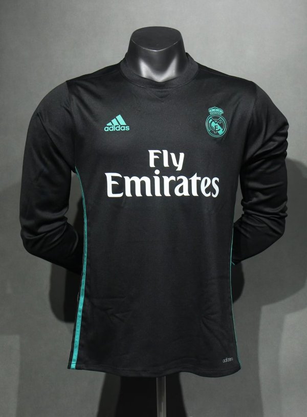 Retro Real Madrid away long  player 1:1 Quality Soccer Jersey   2017-2018