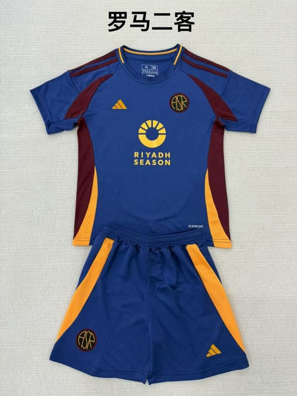 Roma  3R third away  Kids 1:1 Quality Soccer Jersey   24-25